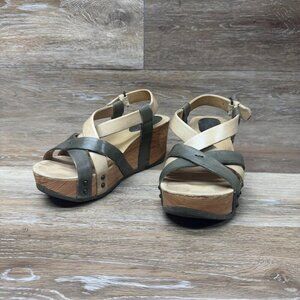 Bussola Brown Leather Wedge Heel Strappy Sandal Women's See Picture for …